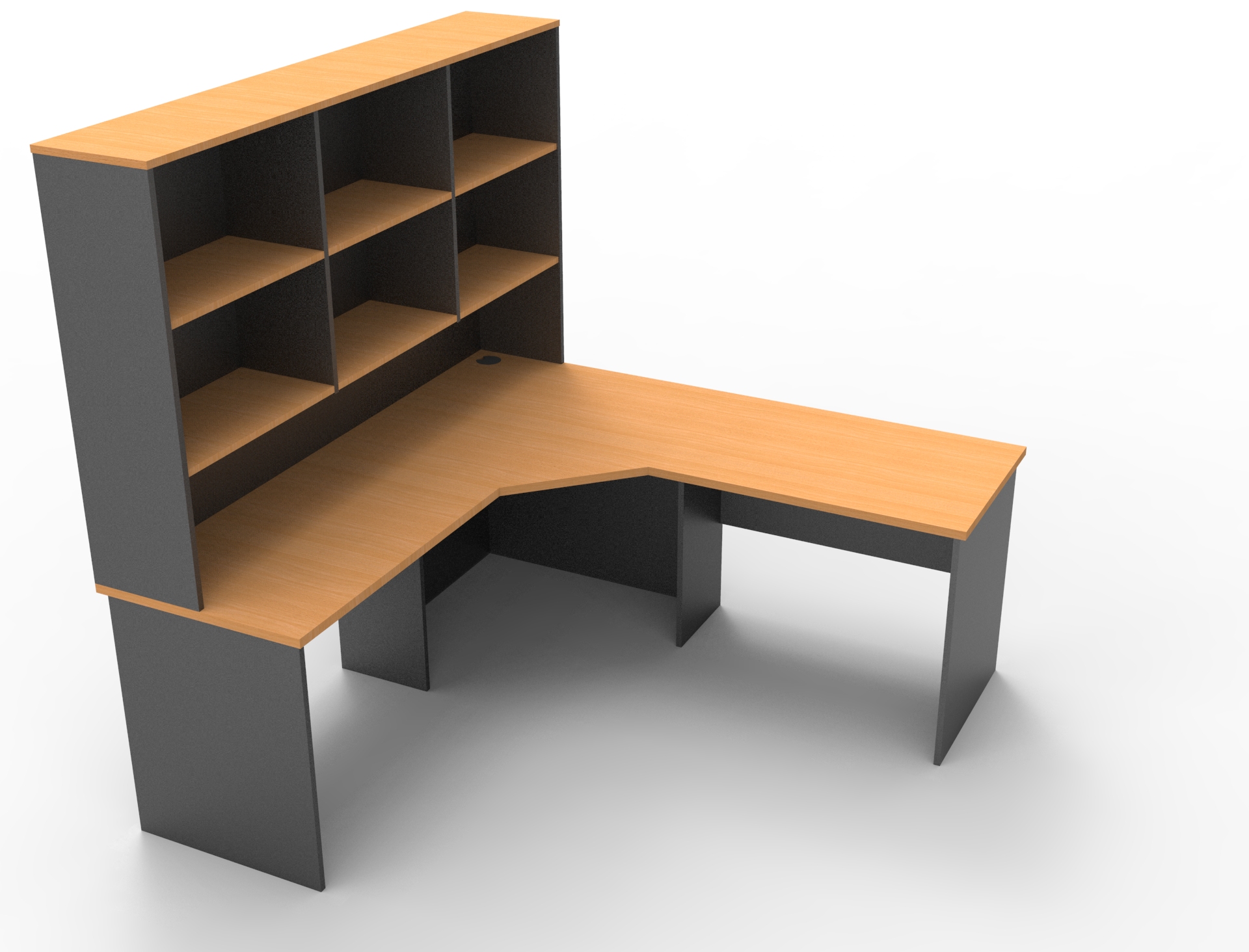 Rapid Worker Corner Desk - With Hutch